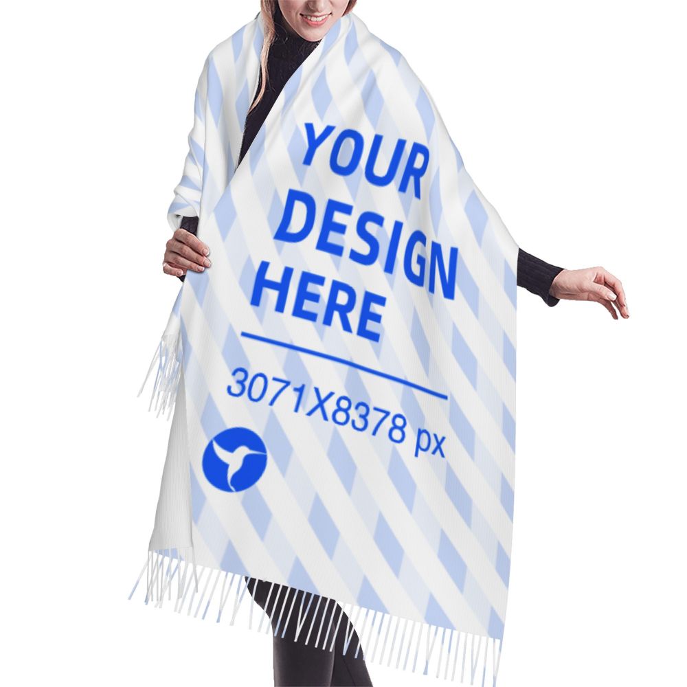 Vertical Faux Cashmere Warm Fringe Scarf